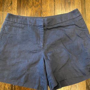 White House Black Market Blue Linen Shorts size 8